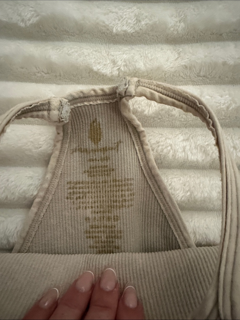 Free People Taupe Ribbed Racerback Crop Tank - Picture 2 of 4